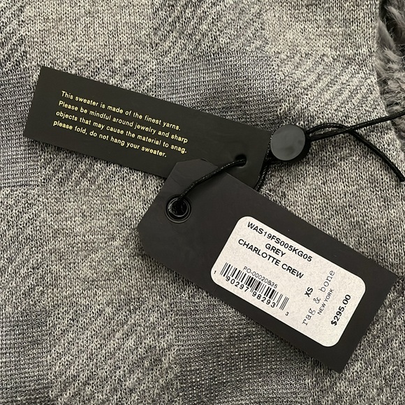 Rag & Bone Gray Plaid Charlotte Crew Sweater - Picture 12 of 12